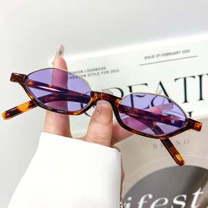 Lunettes de soleil ovales demi-cerclées œil de chat colorées vintage 2025 pour hommes et femmes avec logo personnalisé et protection UV400 - Product Image 3