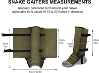 Guêtres anti-serpents pour activités de chasse et de plein air en tissu Oxford, protection contre les piqûres et les griffures