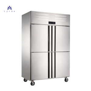 Venta caliente barato personalizado Vertical bebida 2 puertas enfriador <span class=keywords><strong>de</strong></span> acero inoxidable refrigerador <span class=keywords><strong>de</strong></span> doble temperatura - Product Image 4