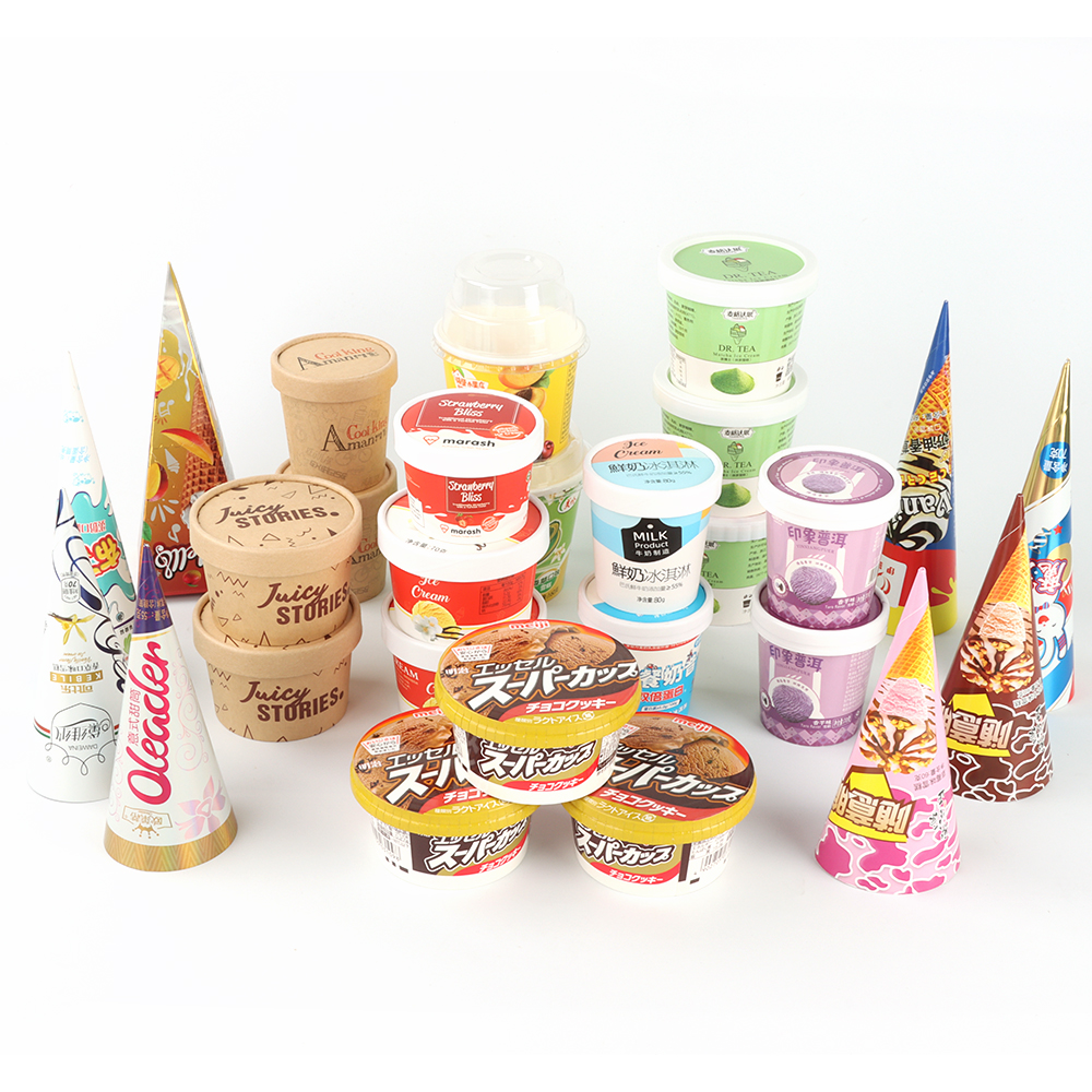 Personalize Custom Design Ice Cream Cup Take Away Bowl With Lid