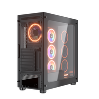 KINPOWER grosir Casing PC dua sisi kaca Tempered menara penuh E-ATX Casing komputer Gaming
