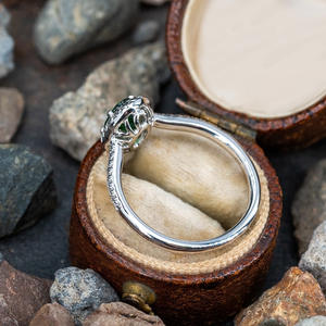 Anello da Donna in Oro Bianco con Diamante Naturale Taglio Ovale, Gioiello di Fidanzamento, Colore G, Pietra Principale - Product Image 5