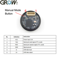 Module de scanner de codes-barres 2D/1D GROW GM910S pour Arduino Android Windows Linux, prend en charge les codes QR PDF417 avec LED verte/blanche