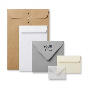 Enveloppe cadeau personnalisée de luxe en papier kraft brun recyclable pour l'Aïd Moubarak avec impression de logo - Product Image 3