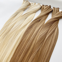 Extensions de cheveux humains Genius Weft à double brin, fines, nouées à la main, invisibles, avec cuticules intactes, cheveux vierges Remy