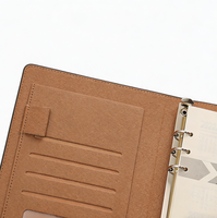 Carnet de notes personnalisé haut de gamme pour cadres, classeur en cuir à 6 anneaux, journal à feuilles mobiles, papeterie avec logo personnalisable