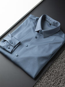 <span class=keywords><strong>Camicia</strong></span> Formale Casual in Lino Elasticizzato a Maniche Lunghe, Stile Occidentale, con <span class=keywords><strong>Colletto</strong></span> Muscolare, Bianca, per Uomo - Product Image 6