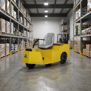 Carro de Mano Eléctrico de Plataforma de Cuatro Ruedas Amarillo con Motor de Corriente Continua, Carro de Transporte Industrial para Almacén y Fábrica - Product Image 2