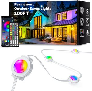 ไฟ LED พิกเซล ตกแต่งบ้านหลากสีสันสำหรับคริสต์มาส โคมไฟตกแต่งชายคา กันน้ำ IP68 ไฟโซฟิตติดตั้งถาวรสำหรับภายนอกอาคาร - Product Image 1