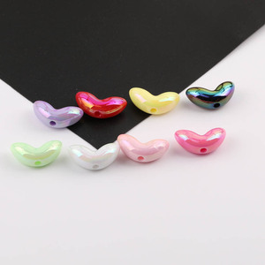 Cuentas sueltas acrílicas en forma de corazón, chapadas en varios colores, para hacer pulseras, materiales para manualidades de joyería DIY 37092 - Product Image 5