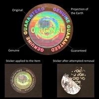 Stiker Hologram 3D buatan khusus keamanan antipalsu Void Label kode QR Anti air stiker holografik untuk jam tangan bentuk kustom