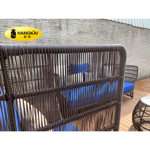 Juego de Sofás de Madera y Aluminio para Exteriores, Estilo Moderno Americano, con Cojines Impermeables para Patio de Villa, Hotel y <span class=keywords><strong>Restaurante</strong></span> - Product Image 5