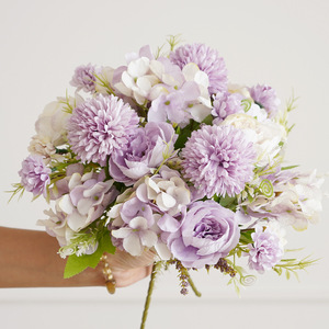 Bouquet de pivoines artificielles en soie, fleurs pour mariage et décoration intérieure, style moderne réaliste, arrangement à 7 branches - Product Image 4