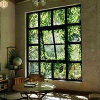 Ventana Francesa Moderna Negra con Rejilla, Malla de Acero Inoxidable, Horizontal, de Aleación de Aluminio, Doble Acristalamiento, Abatible, para Uso Exterior en el Hogar