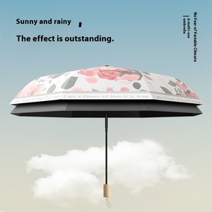 ร่มกันแดดขนาดเล็กสไตล์ญี่ปุ่นสำหรับผู้หญิงไวนิลกันแสงแดดมีที่จับแกะสลักไม้สไตล์ญี่ปุ่น - Product Image 3