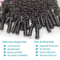 Vendor Rambut Wanita Moq Rendah, Produk Rambut Double Weft Remy Human Virgin Hair, Rambut Burma Keriting Alami Tanpa Proses, Bundel Rambut Mentah India