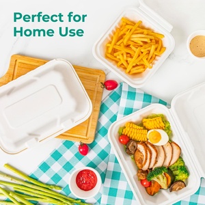 Contenedor de Alimentos Ecológico de 650 ml, 800 ml, 1000 ml, de Almidón de Maíz, Biodegradable, Tipo Clamshell, Bento Box, para Llevar, Desechable, Lonchera - Product Image 3