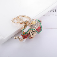 Porte-clés en cristal Animal Créatif Éléphant, Opale et Strass, Porte-bonheur pour Femmes et Filles, Pendentif de Voiture, Breloque de Sac à Main