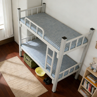 Lits superposés en métal modernes à deux niveaux (taille complète) - Conception écologique, stable et peu encombrante pour les dortoirs scolaires, les chantiers de construction