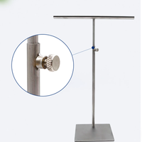 Support de présentoir rotatif pour porte-clés en métal doré poli en forme de T