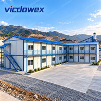 VICDOWEX Bâtiment préfabriqué modulaire contemporain de type K, épaissi, personnalisé pour camp de construction, bureau et dortoir de travailleurs