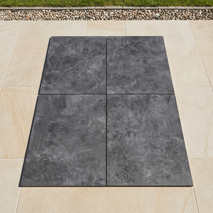 Dalles de pavage extérieures en porcelaine de 20 mm d'épaisseur, aspect brique noire ciment rustique, haute résistance R11, pour parking - Product Image 3