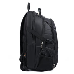 Sac à dos d'affaires noir pour hommes, compartiment pour ordinateur portable de 17 pouces, sac à dos de voyage étanche, bretelles de couleur unie - Product Image 4