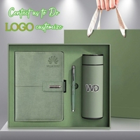 Set de Regalo de Oficina de Cuero, Cuaderno Personalizado, Bolígrafo, Botella de Agua Aislada, Combo Corporativo al por Mayor para Apreciación a Clientes