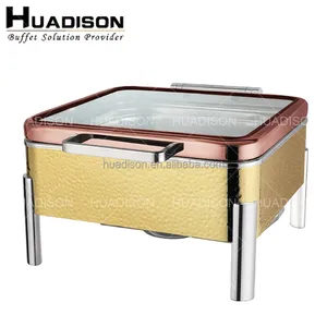 Huadison Buffet equipment food warmer serving dish buffet catering stainless steel 6L luxury food warmer chafing dish buffet set