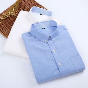 Camisa Oxford <span class=keywords><strong>de</strong></span> Manga Corta para Hombre, Verano 2025, Nueva, <span class=keywords><strong>Estilo</strong></span> Slim, Color Sólido, Algodón, <span class=keywords><strong>Juvenil</strong></span>, para Negocios - Product Image 2