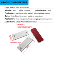 Étiquette RFID UHF NFC mini ABS anti-métal longue portée pour la gestion des actifs en extérieur, étanche, résistante aux intempéries, haute durabilité, 10 ans