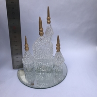 Articles décoratifs en verre texturé 3D, en forme de château, adaptés comme cadeaux de fête pour la saison du Nouvel An