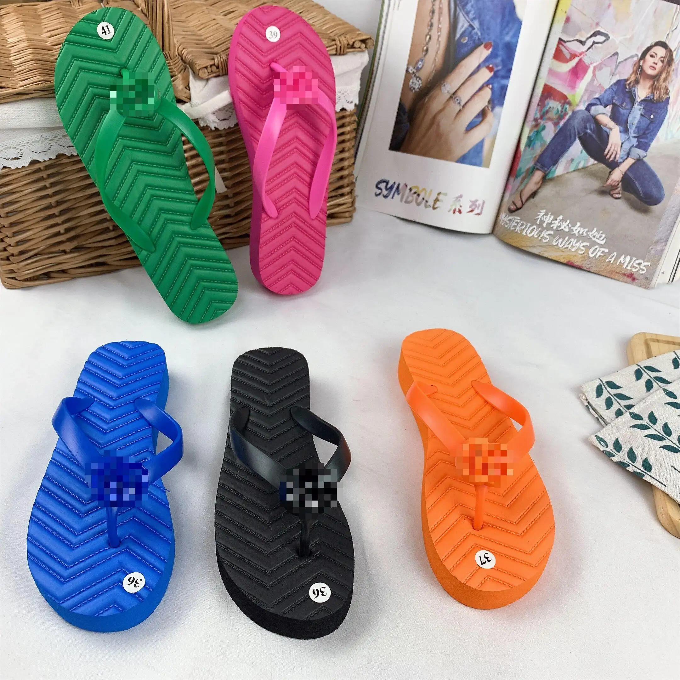 Popular Ladies EVA Flip Flops Light Weight Comfortable Fancy Women Fashion Sandals