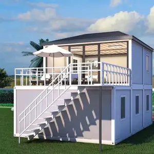 Maison de luxe de 40 pieds Maison en conteneur Maisons préfabriquées Villa préfabriquée Maisons modulaires en conteneur détachable avec salle de bain et cuisine