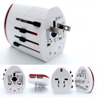 Double port de charge Usb Adaptateur universel Global International All-In-One Ac Plug Adapter Wall Charger Avec 1A Travel Charger