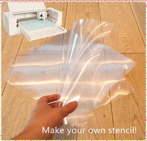 8 lembar 0.19mm lembar Mylar asetat 305X610mm lembar stensil kosong hewan peliharaan transparan untuk <span class=keywords><strong>Cricut</strong></span> - Product Image 6
