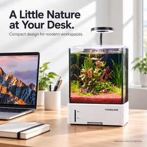 <span class=keywords><strong>Aquarium</strong></span> <span class=keywords><strong>de</strong></span> bureau tout-en-un en verre ultra-plat sans bordure avec système <span class=keywords><strong>de</strong></span> filtration silencieux pour poissons Betta et poissons-clown Eco - Product Image 4