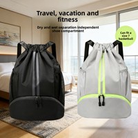 Sac de rangement portable à cordon pour ballons de sport (basket, football, natation, chaussures de foot) D5693