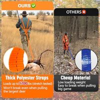 Ensemble de harnais et de sangle de traction pour cerf LINK, capacité de charge de 1700 lb, tige en aluminium haute résistance, polyester, accessoires de chasse d'hiver pour hommes