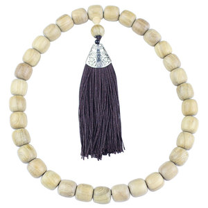 Milk Scented Agarwood Wooden Beads 12mm Barrel Shape Tassel Pendant Necklace For <b>Car</b> <b>Ornament</b> And Fashion Jewelry - Product Image 3