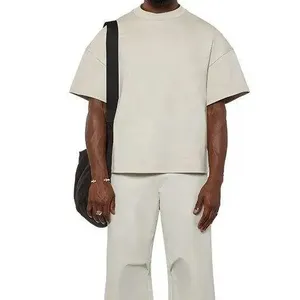 Wholesale Custom Logo Luxury T Shirt Heavyweight Streetwear 100% Cotton Boxy T-shirt Oversized Tee Shirt