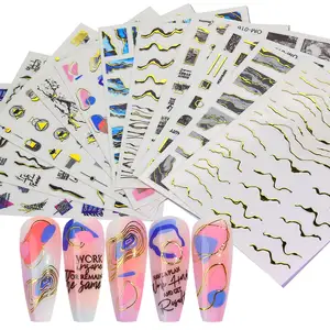 Marble Nail Art Stickers OEM DIY 3D Stickers Set Wholesale nail stickers designer brands manicure set polish art gel nail s