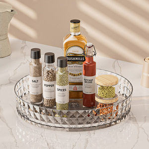 Multifunctional <b>Rotating</b> Kitchen <b>Storage</b> <b>Rack</b> Condiment Organizer 1 Layer White Cream Color For Spices Food <b>Storage</b> - Product Image 2