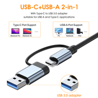Hub USB C 7 en 1 en aluminium avec ports USB 3.0 et USB 2.0, chargeur PD 60W pour appareils de type C