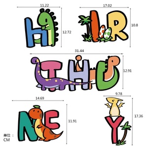 Drapeaux et bannières d'animaux pour fête thème Safari, Jungle, dessin animé Lion singe, girafe, banderole pour <span class=keywords><strong>joyeux</strong></span> <span class=keywords><strong>anniversaire</strong></span>, banderole de dinosaure - Product Image 5