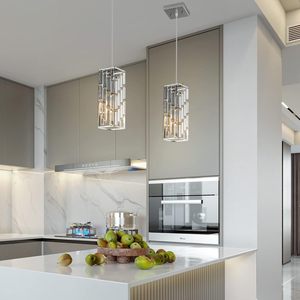 <strong>Chrome</strong> <strong>Pendant</strong> Lighting Modern <strong>Pendant</strong> <strong>Light</strong> Mini Crystal Chandeliers Adjustable <strong>Pendant</strong> <strong>Light</strong> Fixture for Kitchen Island 3 Pack - Product Image 2