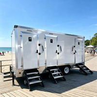 Remorque WC mobile silencieuse avec générateur, prise de courant CA et éclairage LED pour marché nocturne, foire de la rue et événements alimentaires