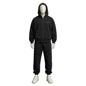 Sweat-shirt à capuche zippé surdimensionné en coton 100% premium pour homme, style streetwear vintage, effet délavé, logo personnalisé, en molleton. - Product Image 1