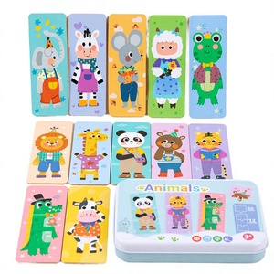Puzzle en bois Montessori 3-en-1 dans une boîte en métal, jouets éducatifs en contreplaqué pour les tout-petits - Product Image 4