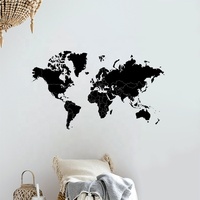 Vente en gros PVC carte du monde papier peint autocollant mural décoration murale